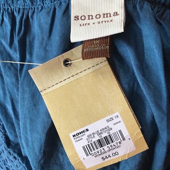NEW Pretty Blue Sonoma Peasant Blouse - Picture 5 of 5